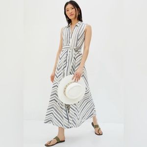Maeve by Anthropologie- Becca striped maxi shirt dress